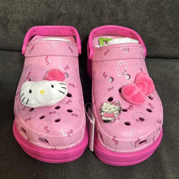 Crocs Hello Kitty Bae Clog Womens 11 Pink Sanrio Platform Sandal Shoe 211199-90H - Picture 5 of 9